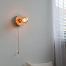 Axyaa LED Wall Lamp 220v Pull Chain Switch Ash Wood Stair Lighting Fixtures