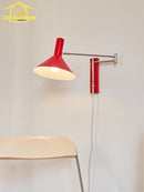 Axyaa Swing Arm LED Wall Lamp Cream Wind for Bedside Reading