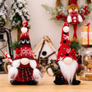 Axyaa Christmas Gnome Plush Doll with Crooked Hat and Crutch - Xmas Kids Gift Decorations