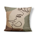 Axyaa Geometric Abstract Face Linen Cushion Cover 45x45Cm