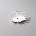 Axyaa Ceramic Coral Leaf Plate Set for Molecular Cuisine and Snacks