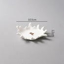 Axyaa Ceramic Coral Leaf Plate Set for Molecular Cuisine and Snacks