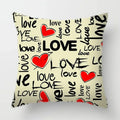 Axyaa Red Lips Heart Pillow - Black Love Sofa Car Cushion Cover