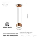 Axyaa Modern Aluminum LED Pendant Light with Dimming Remote Control