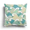Axyaa Green Blue Wave Pattern Decorative Pillow Sleeve for Bedroom, Sofa, Car, Office