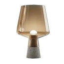 Axyaa Grey Glass LED Desk Lamp | Modern Minimalist Cement Design