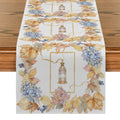 Axyaa Watercolor Flower Foliage Table Runner for Kitchen and Holiday Party