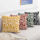 Axyaa Wheat Embroidery Cushion Cover, Soft Cozy Yellow Black Green Pillow Cover