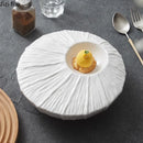 Axyaa Relief Texture Ceramic Plate Creative Insulation Sushi Dessert Serving Plate