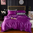 Axyaa Silky Satin Queen Duvet Cover Set - Luxury King Size Bedding