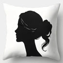 Axyaa Black Head Pillowcase Set, 17.7" x 17.7", Sofa Decor, Single-Sided Print