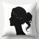 Axyaa Black Head Pillowcase Set for Home Sofa Decoration, 17.7" * 17.7", Single-Sided Print