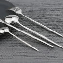 Golden Black Cutlery Set 24Pcs Stainless Steel Knife Fork Spoon Tableware Axyaa
