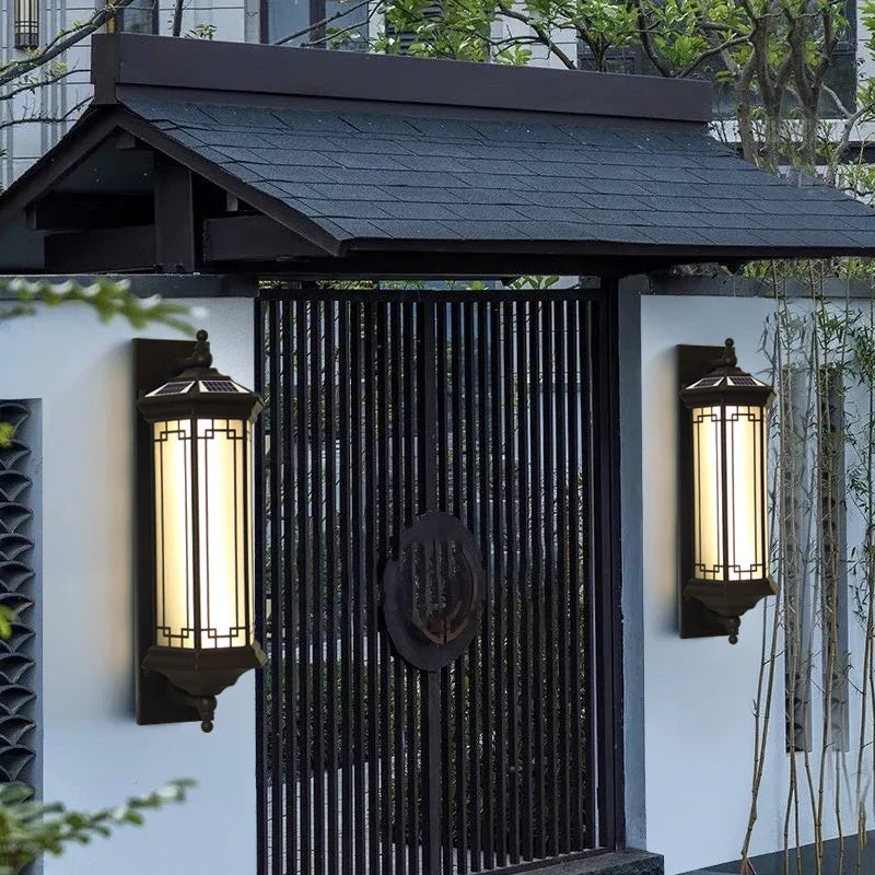 Axyaa Solar Wall Lamp: Contemporary Outdoor Sconce Lights - Waterproof IP65