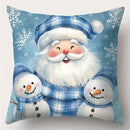 Axyaa Christmas Pillow Covers - Santa Claus, Snowman, Reindeer, Holiday Tree Designs