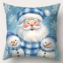 Axyaa Christmas Pillow Covers: Santa Claus, Snowman, Reindeer, & Tree Designs - Machine Washable