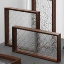 Axyaa Begonia Glass Tray: Walnut Wooden Tea Tray for Storage and Display