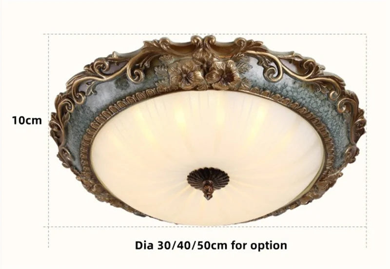 Axyaa Retro Round LED Bedroom Ceiling Chandelier