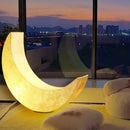 Axyaa Luminous Moon Lounge Chair & Floor Lamp Set for Outdoor Terrace & Courtyard