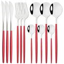 Axyaa 12-Piece Black Gold Stainless Steel Cutlery Set for Parties and Kitchens