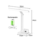 Axyaa LED Desk Lamp 2 Heads Dimmable USB Chargeable 180 Rotate Foldable Eye Protection