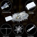 Axyaa Snowflake LED Lights: 8 Modes, Waterproof Fairy Curtain Garland for Xmas, Party, Wedding