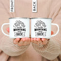 Enamel Mountain Mug with Handle by Axyaa. Best Camping Gift for Outdoor Lovers