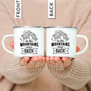Enamel Mountain Mug with Handle by Axyaa. Best Camping Gift for Outdoor Lovers