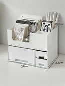 Axyaa Desktop Organizer Storage Box with Multi-grid Drawers for Small Items and Stationery