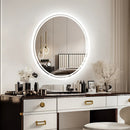 Axyaa LED Round Bathroom Mirror 600/800mm Dimmable Backlit Lighted Anti-fog Vanity Makeup Mirror