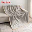 Axyaa Fish Bone Pattern Light Luxury Blanket for Living Room, Office, and Travel