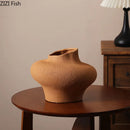 Axyaa Coarse Pottery Vase: Aesthetic Room Decor for Flowers, Plant Pot or Ornaments
