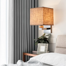 Axyaa American Classic Bedhead Fabric Wall Lamp LED for Indoor Study Bedroom