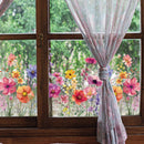Colorful Flowers Butterfly Wall Sticker for Glass Windows by Axyaa