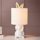 Axyaa Modern Gold Rabbit Resin Table Lamp with LED Light for Home Living Room