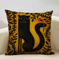 Axyaa Funny Cat Cartoon Pillowcase Linen Cushion Cover for Kids Nursery