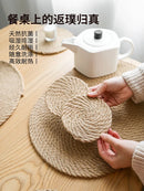 Axya Linen Woven Heat Insulation Pad Set - Household Table Mat Coaster