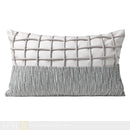 Axyaa Gray Leather Woven Cushion Pillow for Villa Model Room Sofa