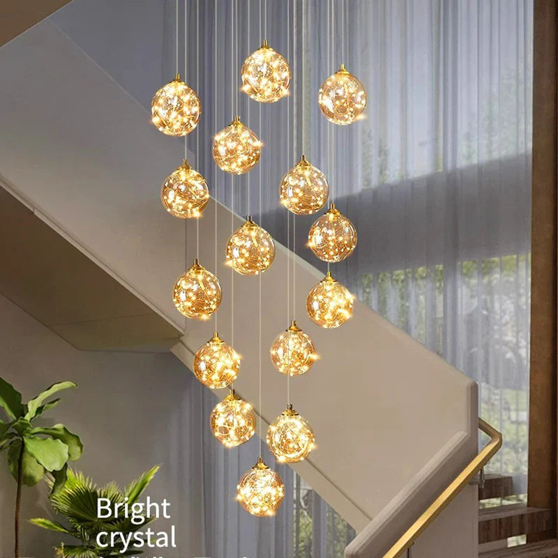 Axyaa Nordic Stair Chandelier Living Dining Room Pendant Ceiling Light Indoor Lighting