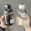 Axyaa Glass Water Bottle with Time Marker for Kids School Lunch - Leakproof & Heat Resistant