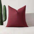 Axyaa Striped Cushion Cover 45x45cm - Hawthorn Red Ivory Polyester Pillow Cover