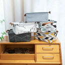 Axyaa Geometric Pattern Fabric Storage Basket for Desktop and Household Organization