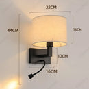 Axyaa LED Fabric Lampshade Adjustable Angle Spotlight for Bedroom Living Room Lighting