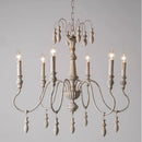 Axyaa French Country Chandelier: Wrought Iron Retro Art Deco Lamps for Living Room, Bedroom, Dining Study