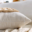 Axyaa Pumpkin Chenille Pillow Cover - Cozy Fall Harvest Decor, Beige/Coffee/Orange Texture