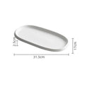 Axyaa Stone Pattern Oval Plate: Ceramic Fish Dessert Sushi Steak Molecular Cuisine Tableware