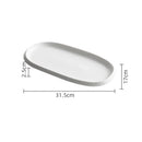 Axyaa Stone Pattern Oval Plate: Ceramic Fish Dessert Sushi Steak Molecular Cuisine Tableware