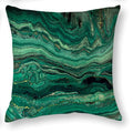 Malachite & Gold Marbled Pattern Pillow Covers by Axyaa - Sofa, Bedroom, Car
