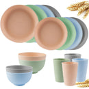 Axyaa Wheat Straw Cutlery Set - Unbreakable Eco-Friendly Kitchen Tableware for Camping and Kids