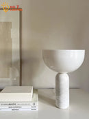 Axyaa Marble Mushroom Table Lamp LED Minimalist Modern Light for Home Decor